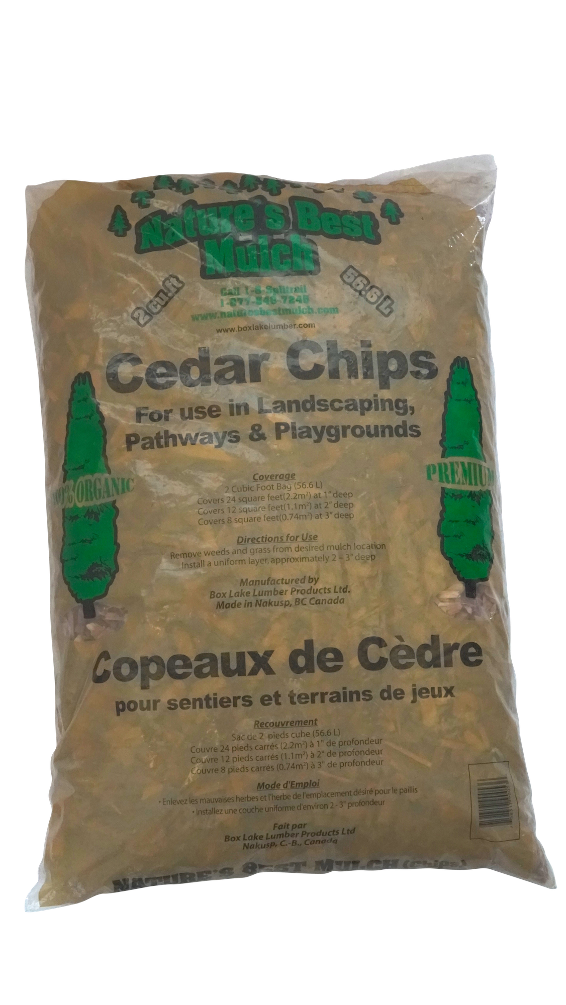 Western Red Cedar Wood Chips - 2.0 Cubic Foot Bag