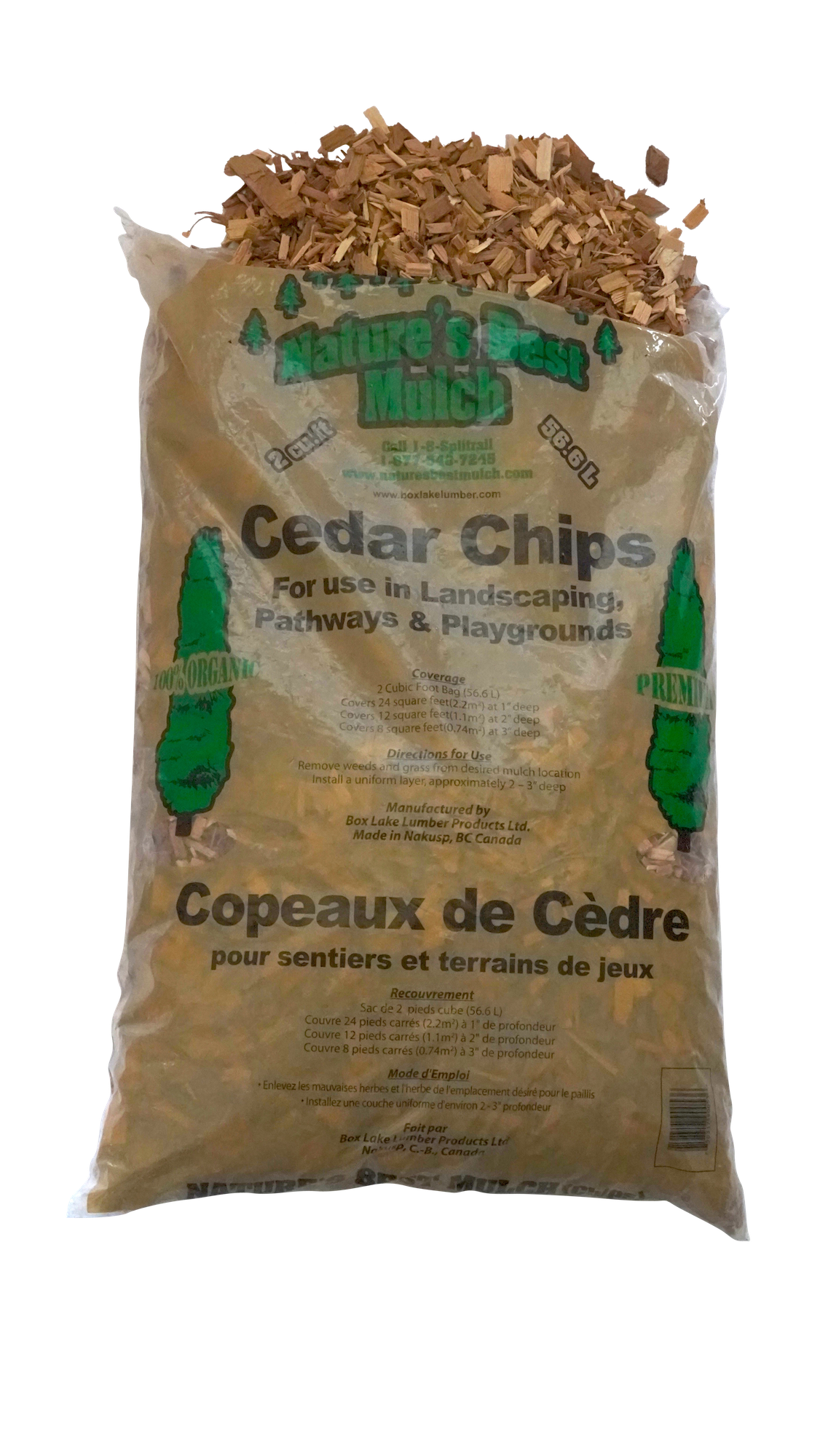 Western Red Cedar Wood Chips - 2.0 Cubic Foot Bag