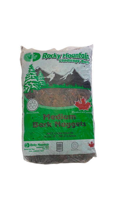 Medium 2” to 3 “ Douglas Fir Bark Nuggets - Full Pallet (50 Bags) or 5.5 cubic yards